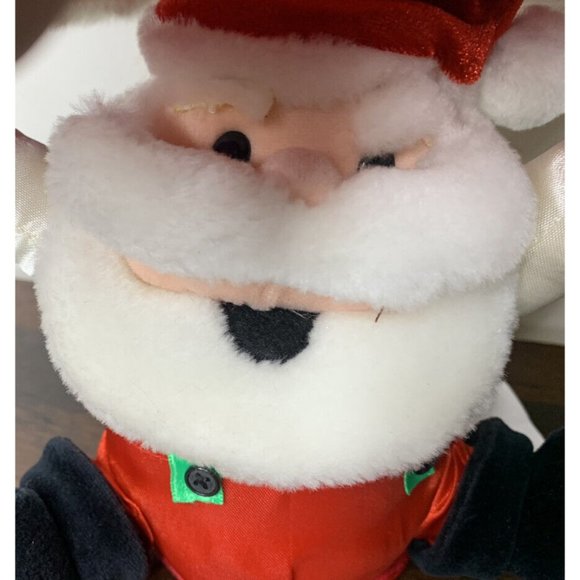 Gemmy Animated Singing Santa Peek A Boo With Cat Sings “A...